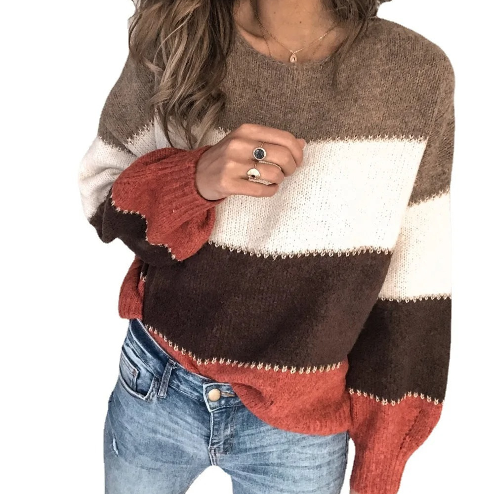 Women's Stylish Cashmere Jumper with Color Accents | Ideal for Winter