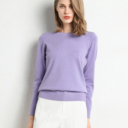 Casual Wool Sweater with Crew Neck and Warm Long Sleeves for Women | Perfect for Casual Days