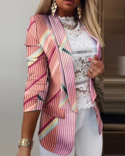 Women's Unique print multicolor blazer with pockets | Perfect for Casual days