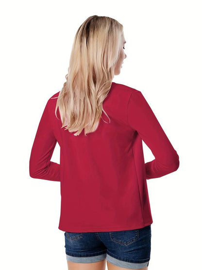 Women's Open Front Stand Collar Blazer with Solid Color