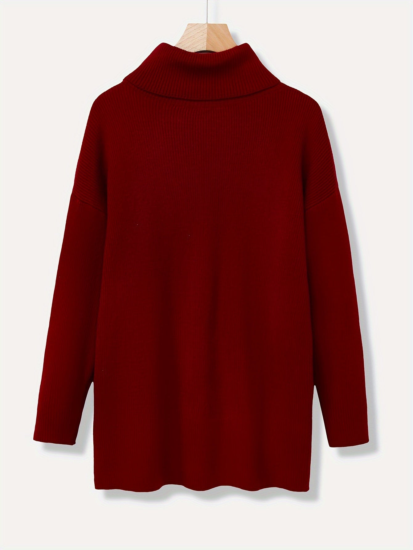 Women's Oversized Solid Colour Turtleneck Jumper | Ideal for Winter