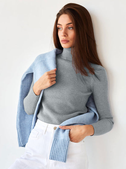 Women's Slim Fit Knitted Turtleneck Jumper | Ideal for Winter