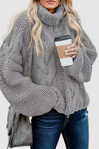Lara - Women's Elegant Knitted Turtleneck Jumper in Solid Colour | Ideal for Winter