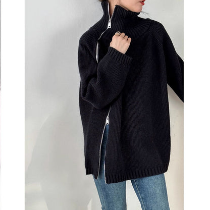 Women's Side Zip Turtleneck Sweater | Ideal for Autumn/Winter