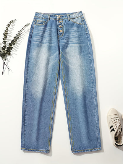Women's Loose Straight Leg Baggy Pants with Slash Pockets