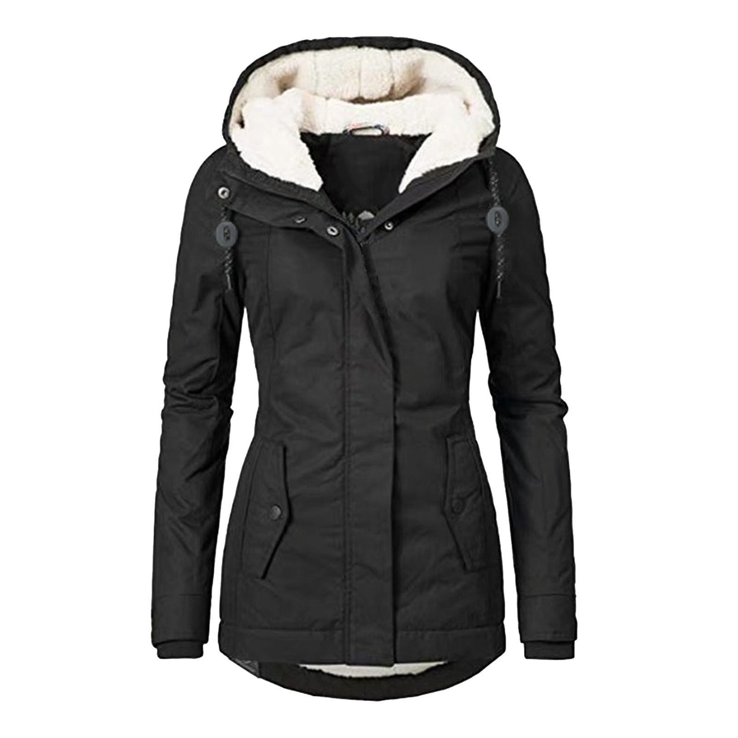 Winter Jacket With Grey Fleece And Capuchon Casual Parka For Women | Perfect for Casual Days