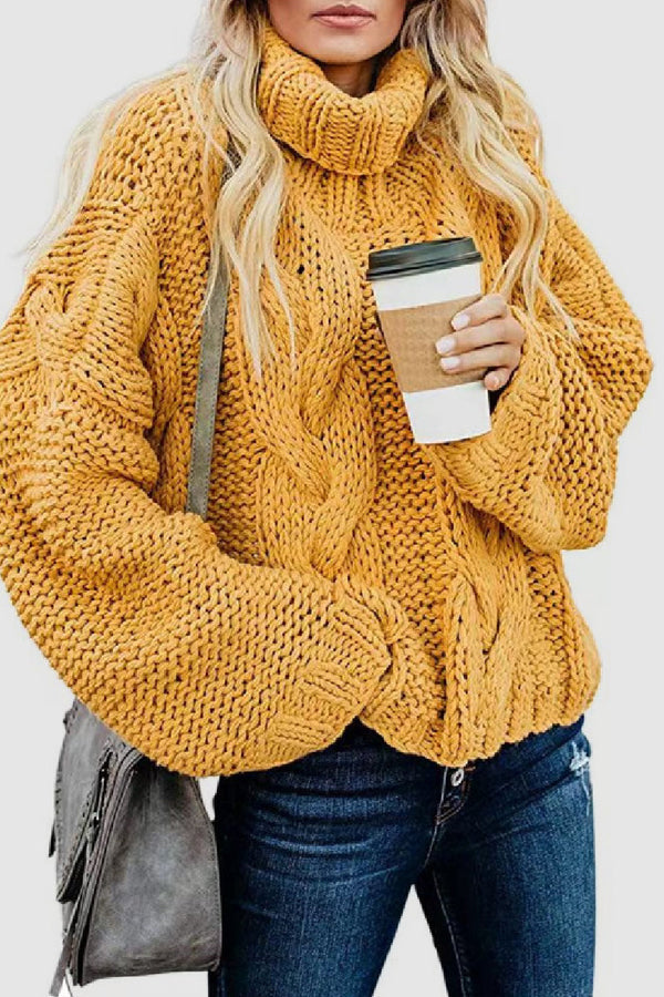 Lara - Women's Elegant Knitted Turtleneck Jumper in Solid Colour | Ideal for Winter