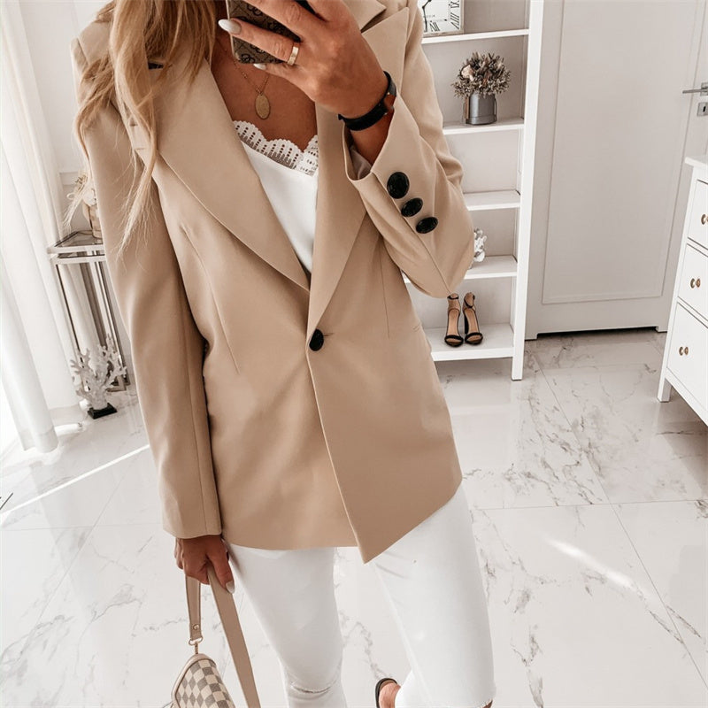 Women's Elegant Smart Casual Blazer with Single Button Lapel | Ideal for Autumn/Winter