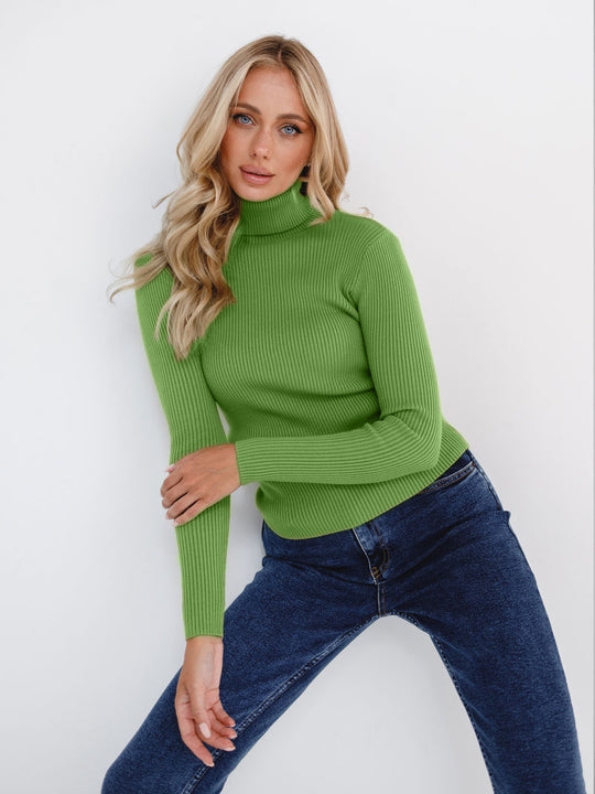 Women's Slim Fit Knitted Turtleneck Jumper | Ideal for Winter