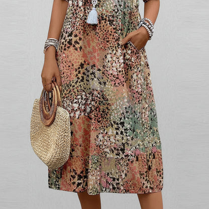 Women's Summer Dress Floral Midi | Elegant Casual Dress