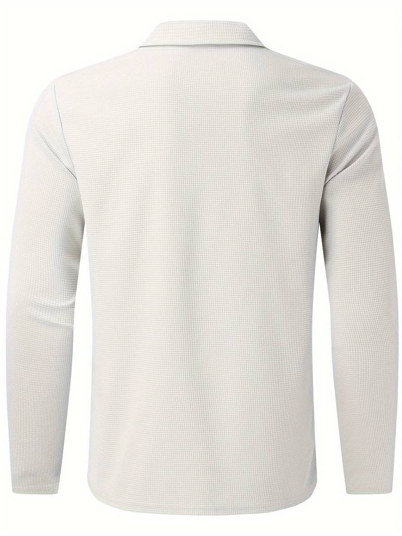 Men's Casual Soft Waffle Shirt with Long Sleeves