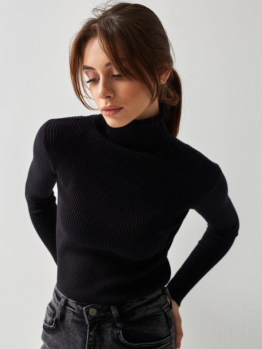 Women's Slim Fit Knitted Turtleneck Jumper | Ideal for Winter