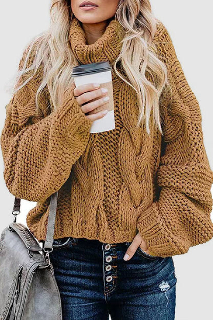 Lara - Women's Elegant Knitted Turtleneck Jumper in Solid Colour | Ideal for Winter