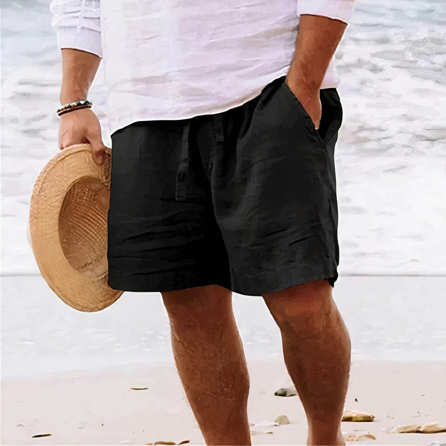 Men's Comfortable Linen Shorts with Relaxed Fit