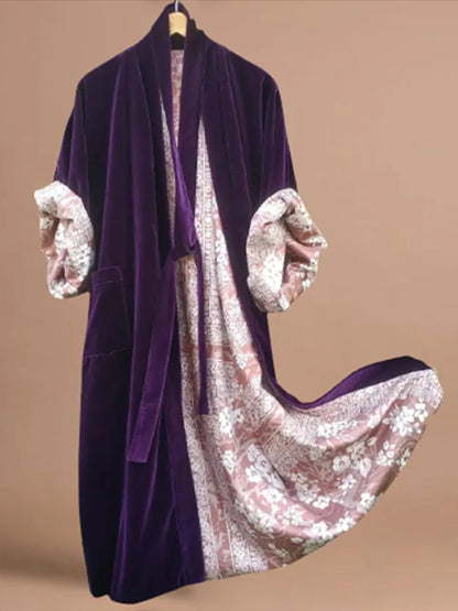 Women's Ink Painting Print Casual Kimono Duster