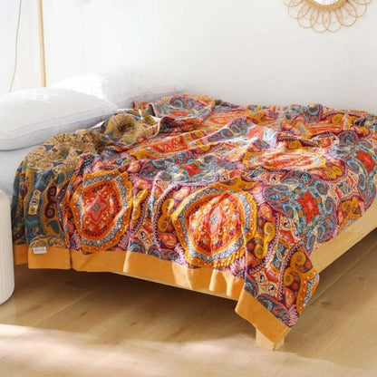 Sunrise Boho Reversible Blanket | 100% Cotton Blanket - Image 2