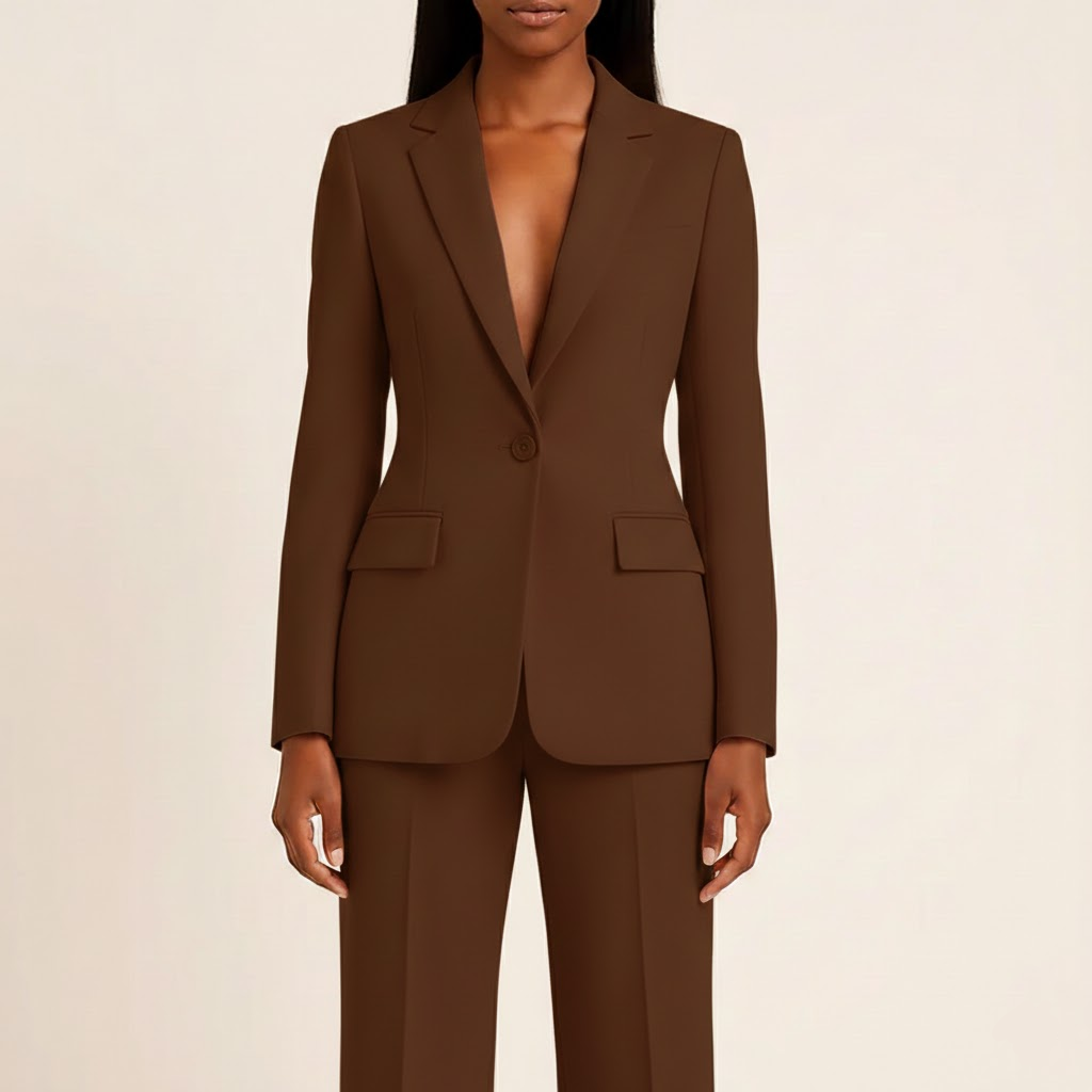 Women's Formal Suit Set Tailored Long Blazer