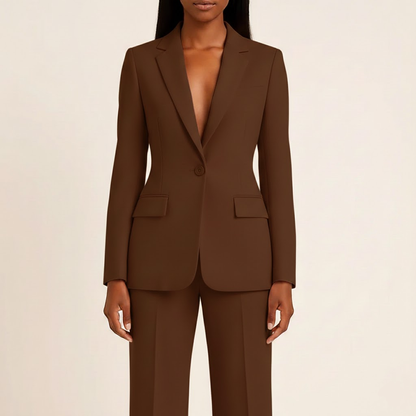 Women's Formal Suit Set Tailored Long Blazer