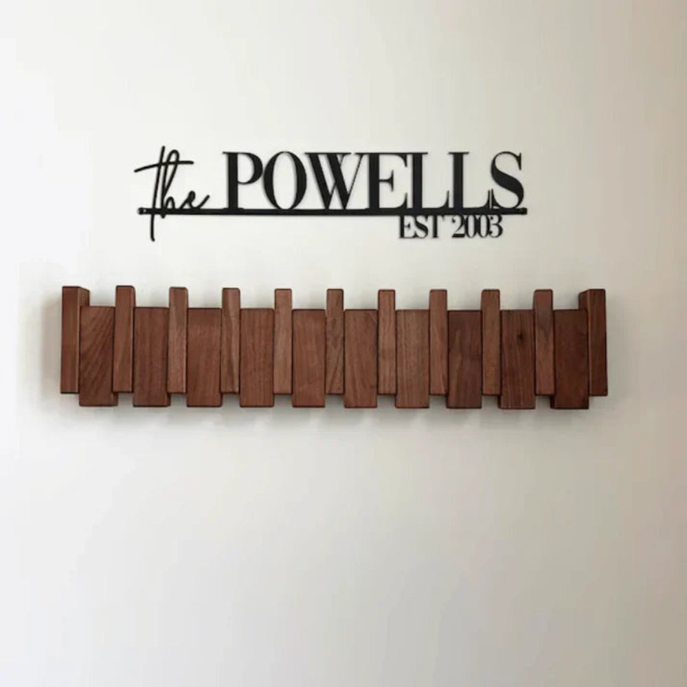 Wall Coat Rack Wood Foldable Hook Entryway Organizer