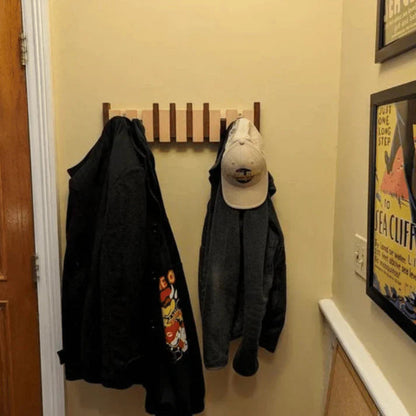 Wall Coat Rack Wood Foldable Hook Entryway Organizer