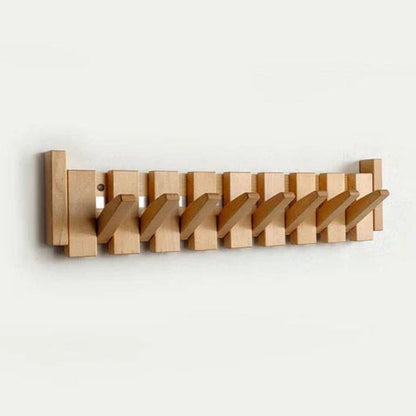 Wall Coat Rack Wood Foldable Hook Entryway Organizer