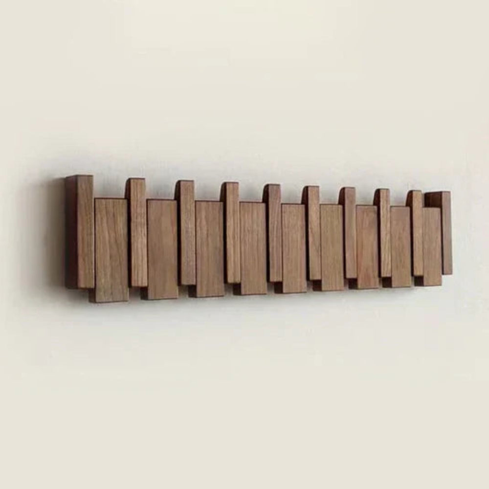 Wall Coat Rack Wood Foldable Hook Entryway Organizer