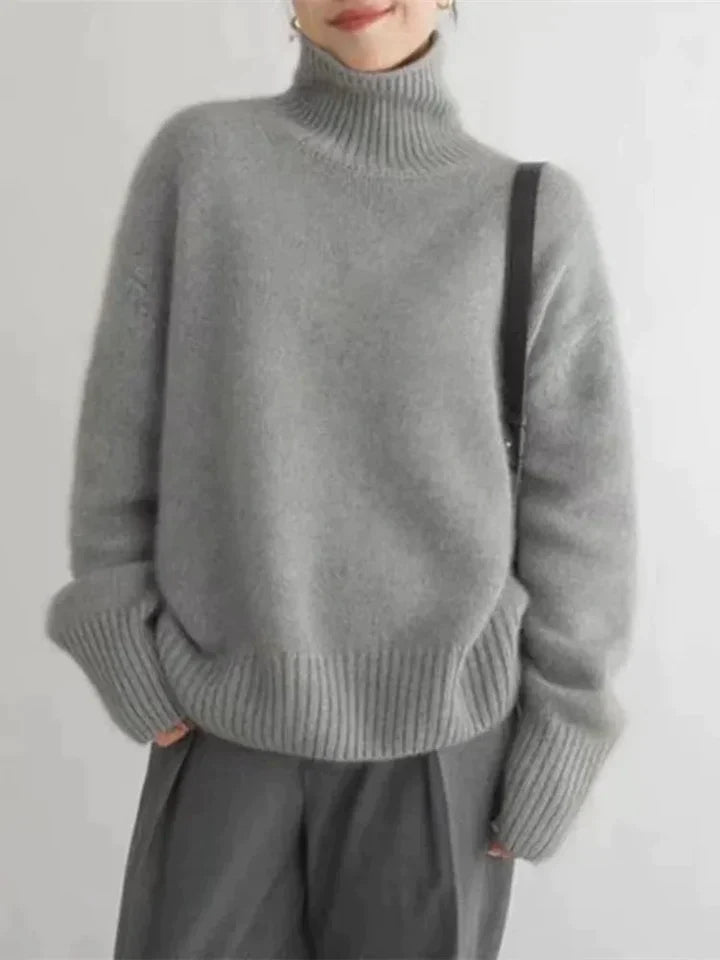 Women's Lined Cashmere Roll Neck Turtleneck Jumper | Ideal for Winter