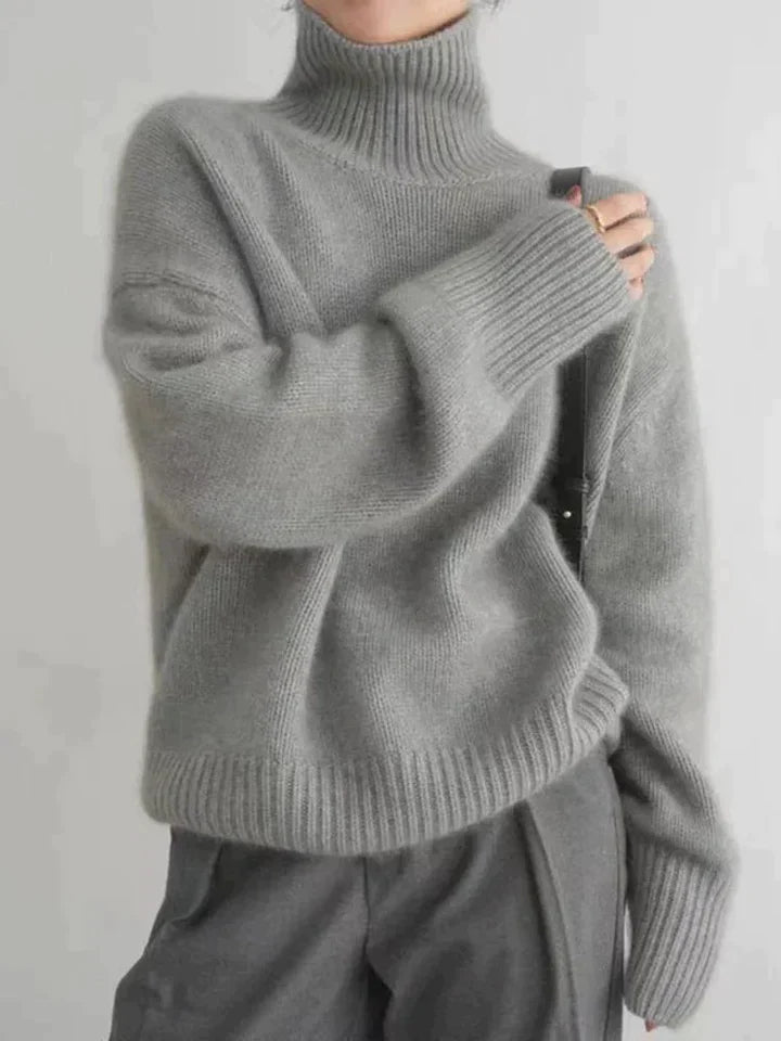 Women's Lined Cashmere Roll Neck Turtleneck Jumper | Ideal for Winter