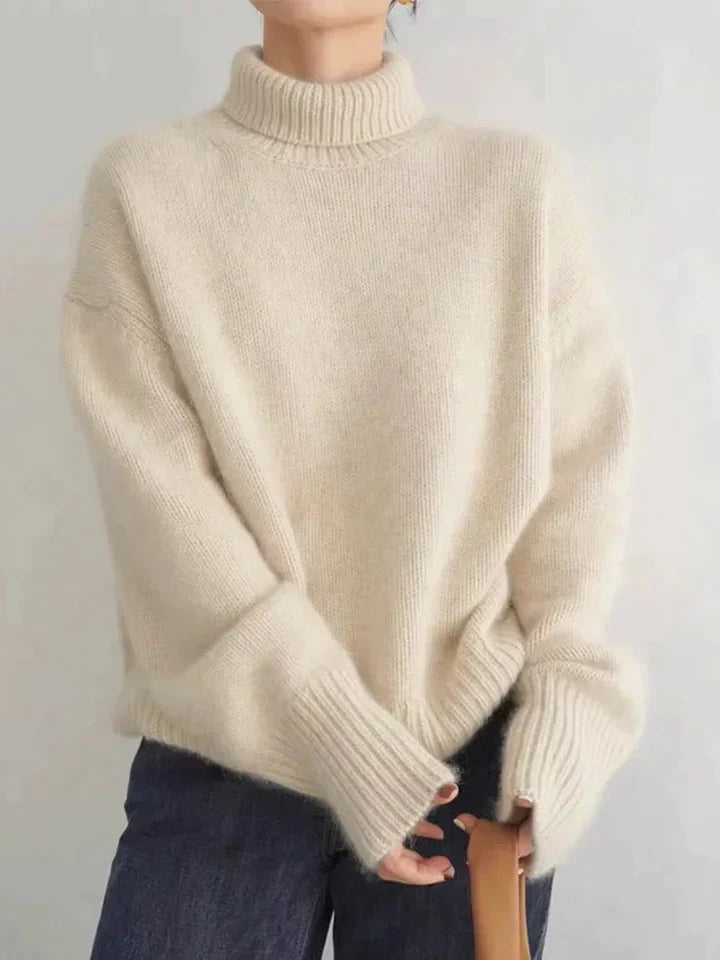 Women's Lined Cashmere Roll Neck Turtleneck Jumper | Ideal for Winter