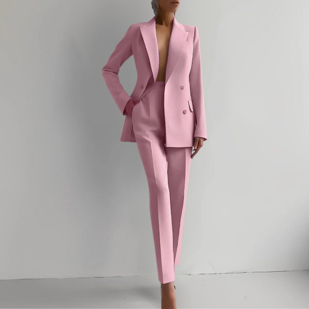 Elegant Solid Color Blazer Set for Women | Ideal for All Seasons