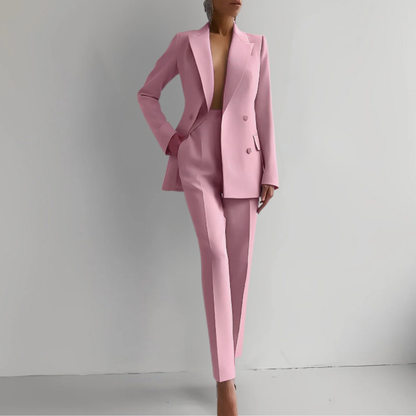 Elegant Solid Color Blazer Set for Women | Ideal for All Seasons