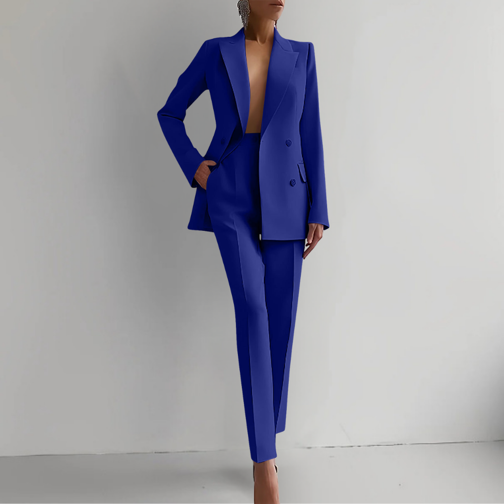 Elegant Solid Color Blazer Set for Women | Ideal for All Seasons