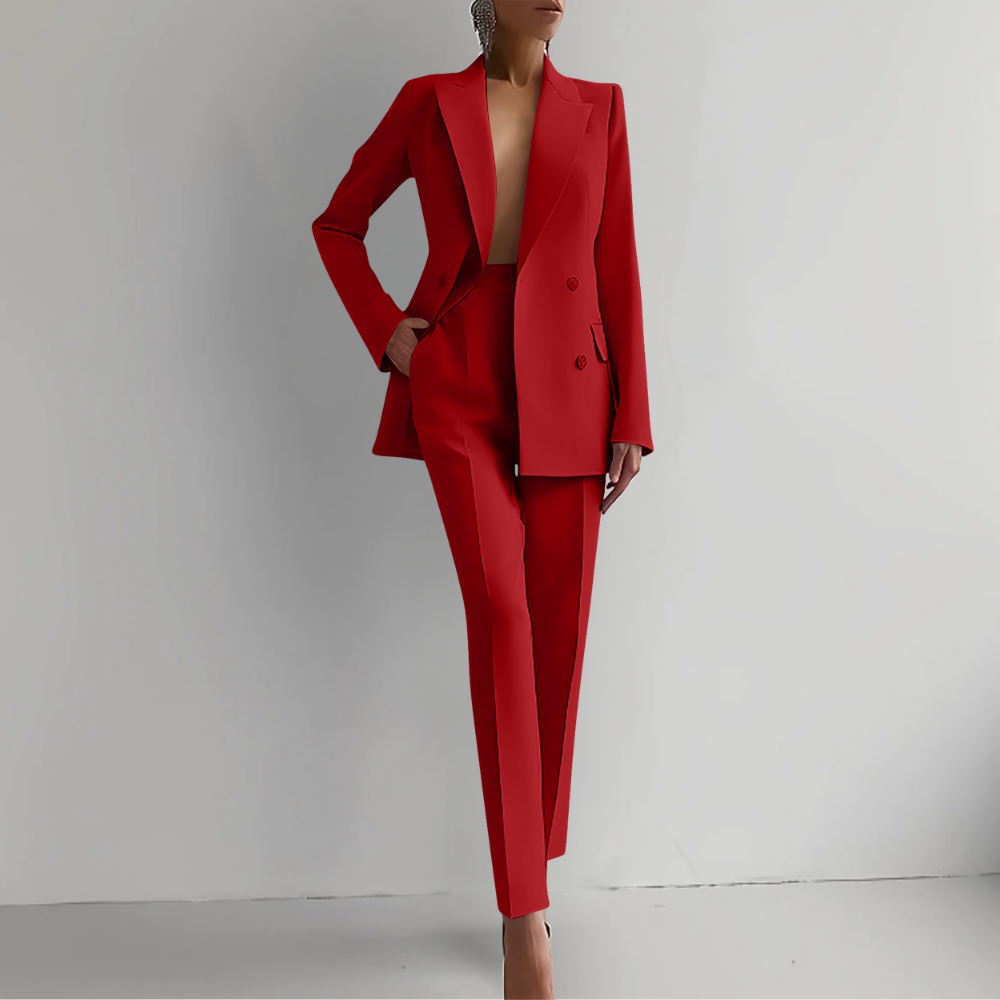 Elegant Solid Color Blazer Set for Women | Ideal for All Seasons