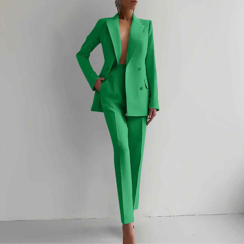 Elegant Solid Color Blazer Set for Women | Ideal for All Seasons