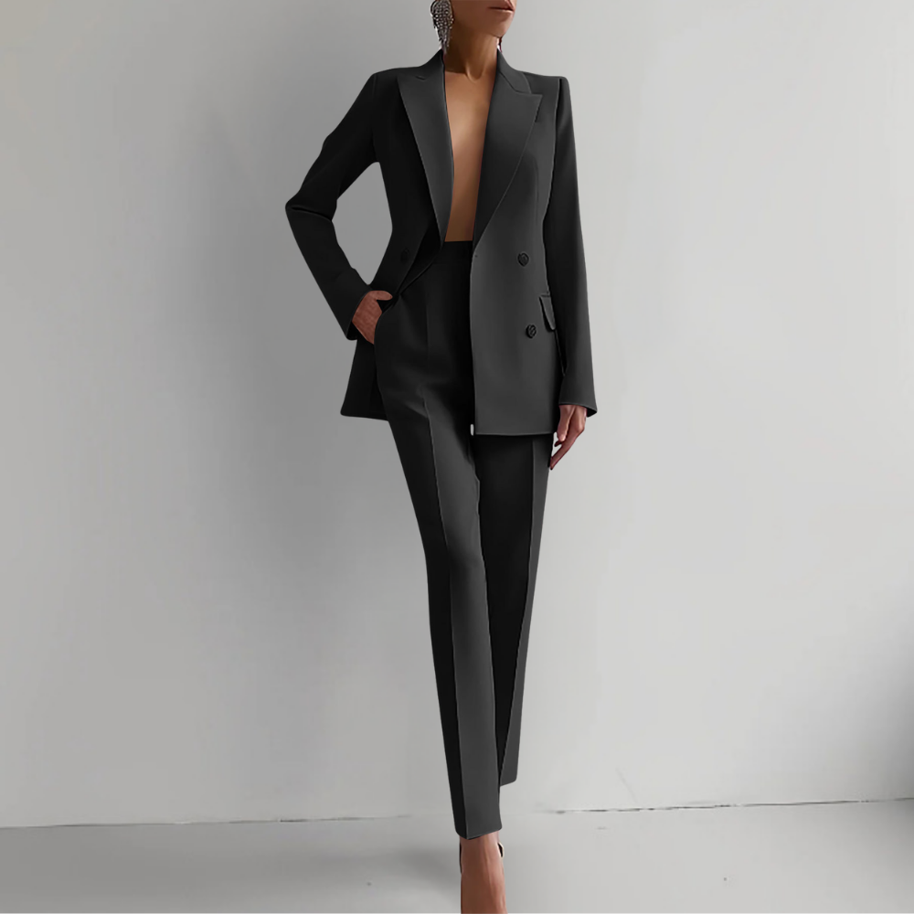 Elegant Solid Color Blazer Set for Women | Ideal for All Seasons
