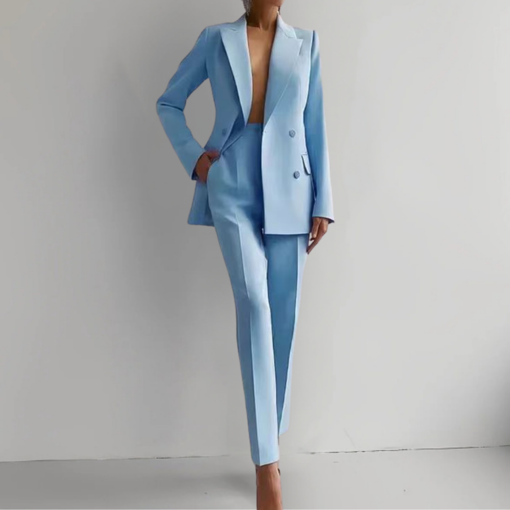 Elegant Solid Color Blazer Set for Women | Ideal for All Seasons