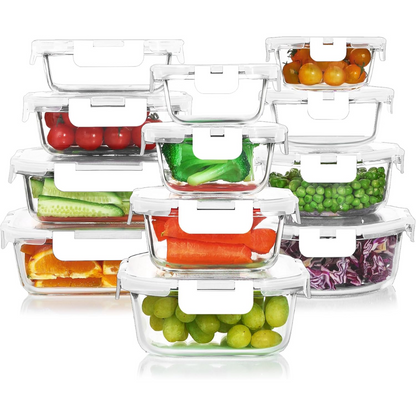 Glass Food Storage Containers – 24-Piece Airtight Meal Prep Set 7