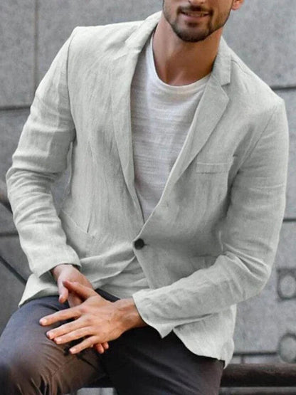 Men's Elegant Linen Jacket with Contemporary Design