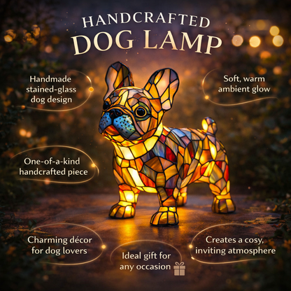 Handmade Dog Lamp Light Gift