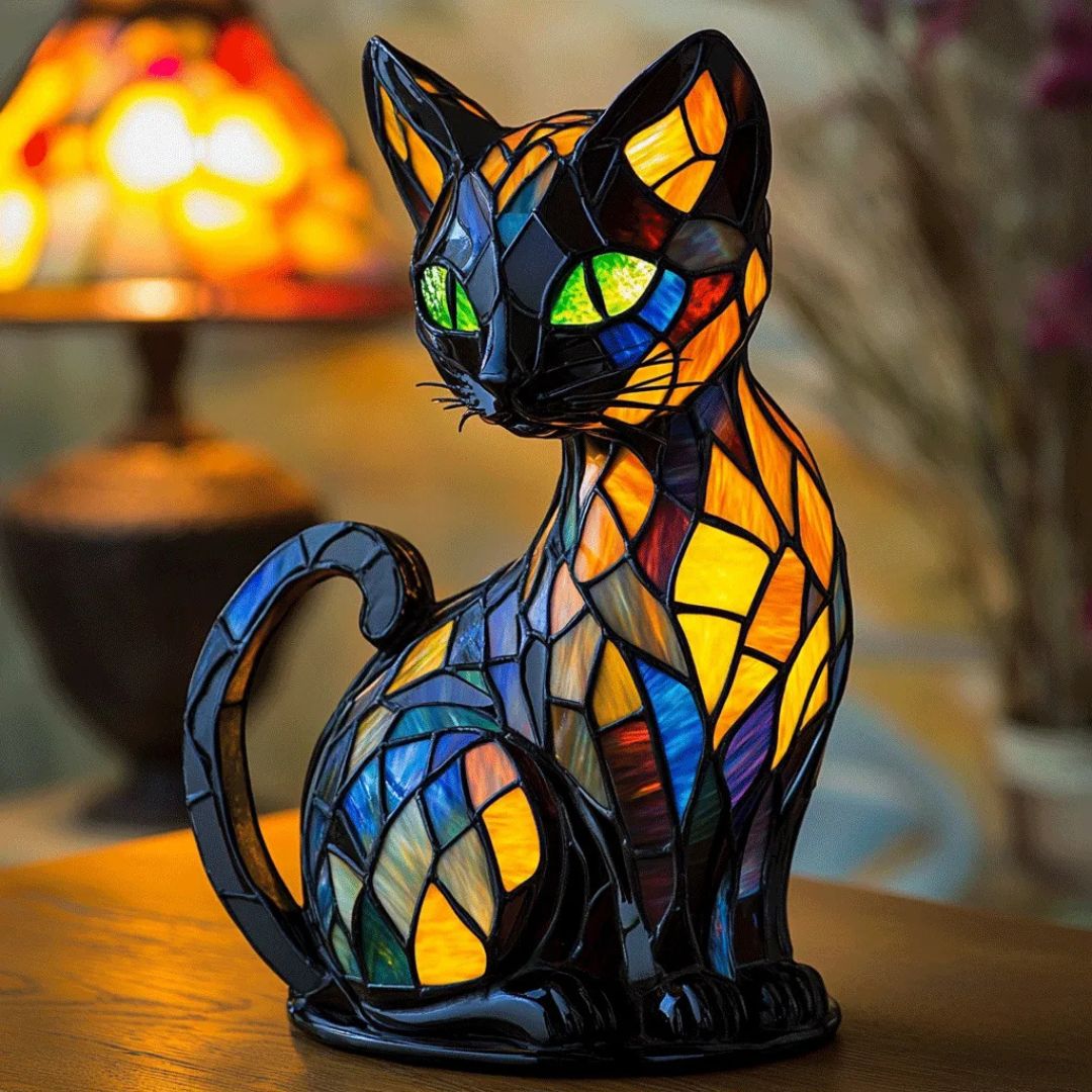 Handmade Cat Lamp Decorative Accent Gift 1