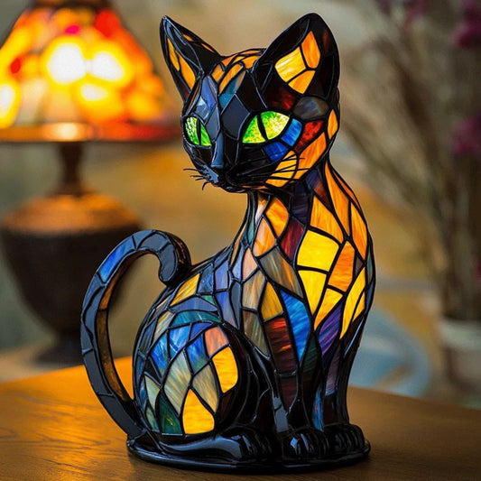 Handmade Cat Lamp Decorative Accent Gift 1