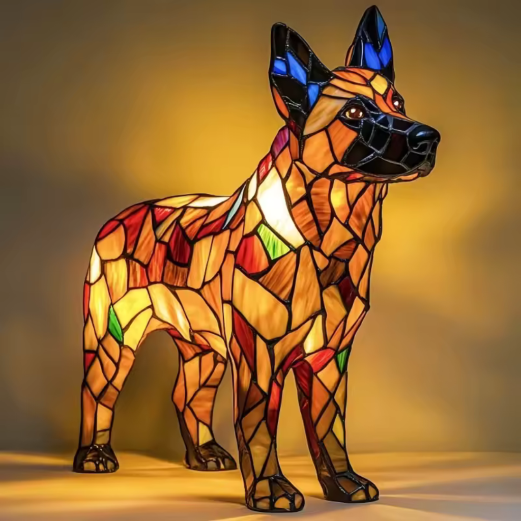Handmade Dog Lamp Light Gift 11