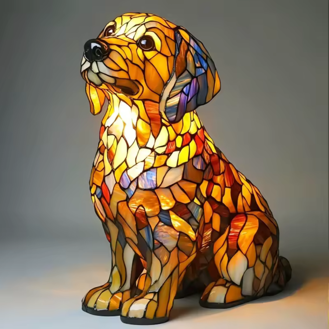 Handmade Dog Lamp Light Gift 12