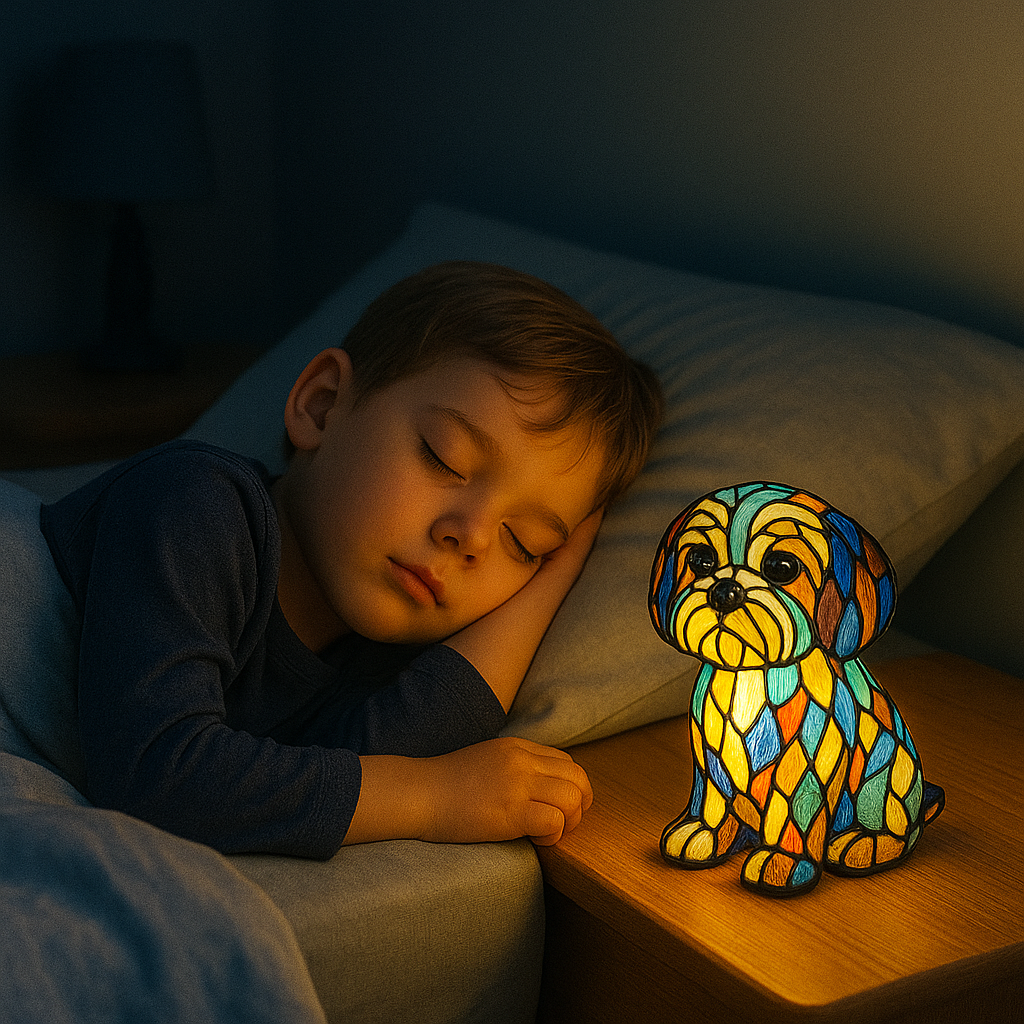 Handmade Dog Lamp Light Gift 5