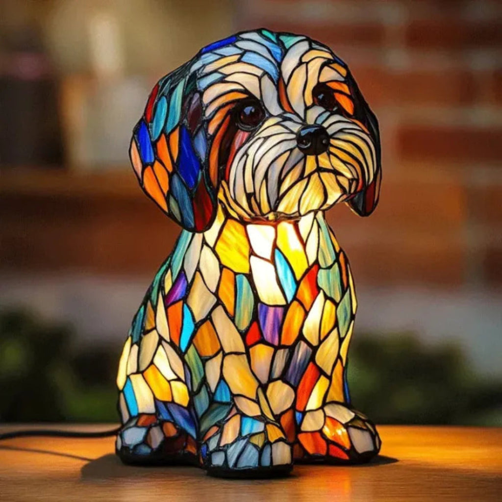 Handmade Dog Lamp Light Gift 6