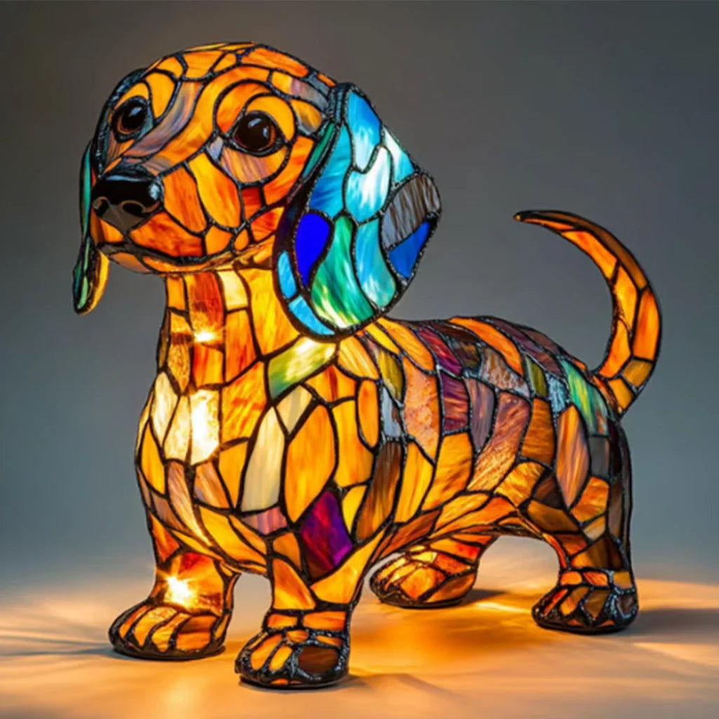 Handmade Dog Lamp Light Gift 7