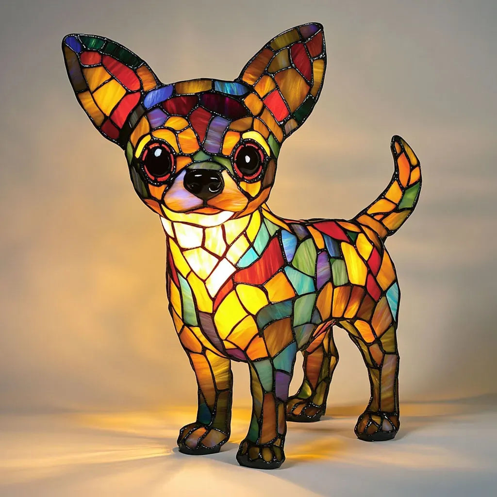 Handmade Dog Lamp Light Gift 8