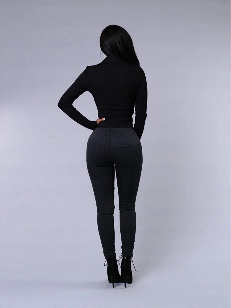 Women's Skinny High-Waisted Ripped Jeans