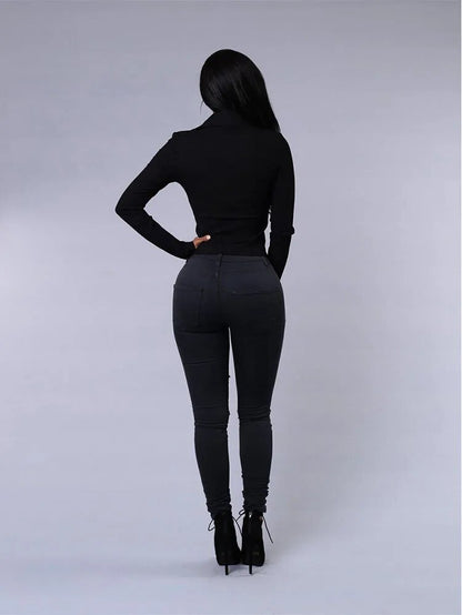 Women's Skinny High-Waisted Ripped Jeans