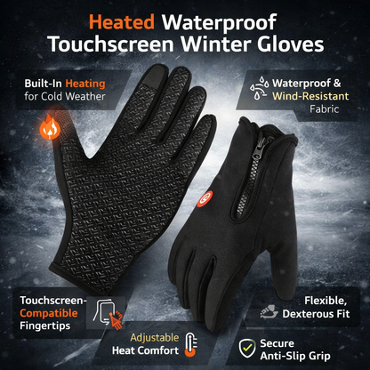 Thermal Heated Gloves Touchscreen Waterproof Winter Warm Grip